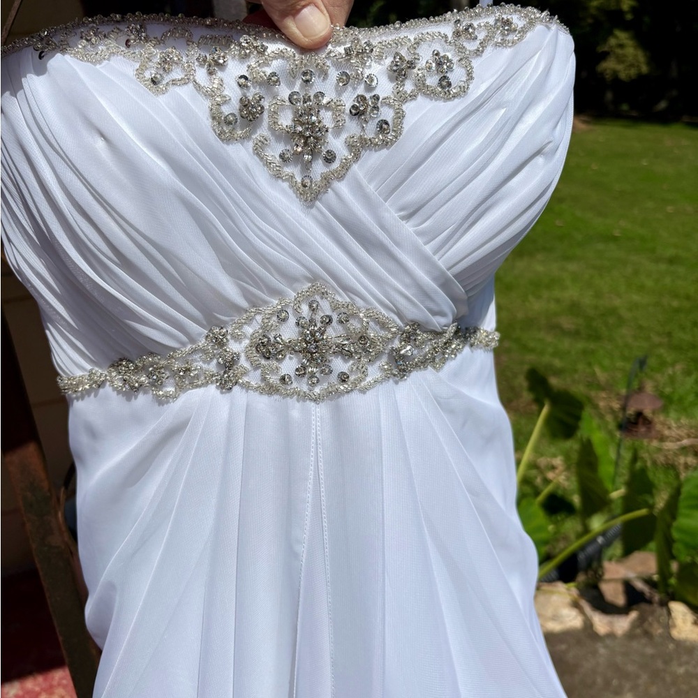 Mon Cheri Ivory Bridal Gown with Embellishments - Picture 8 of 10